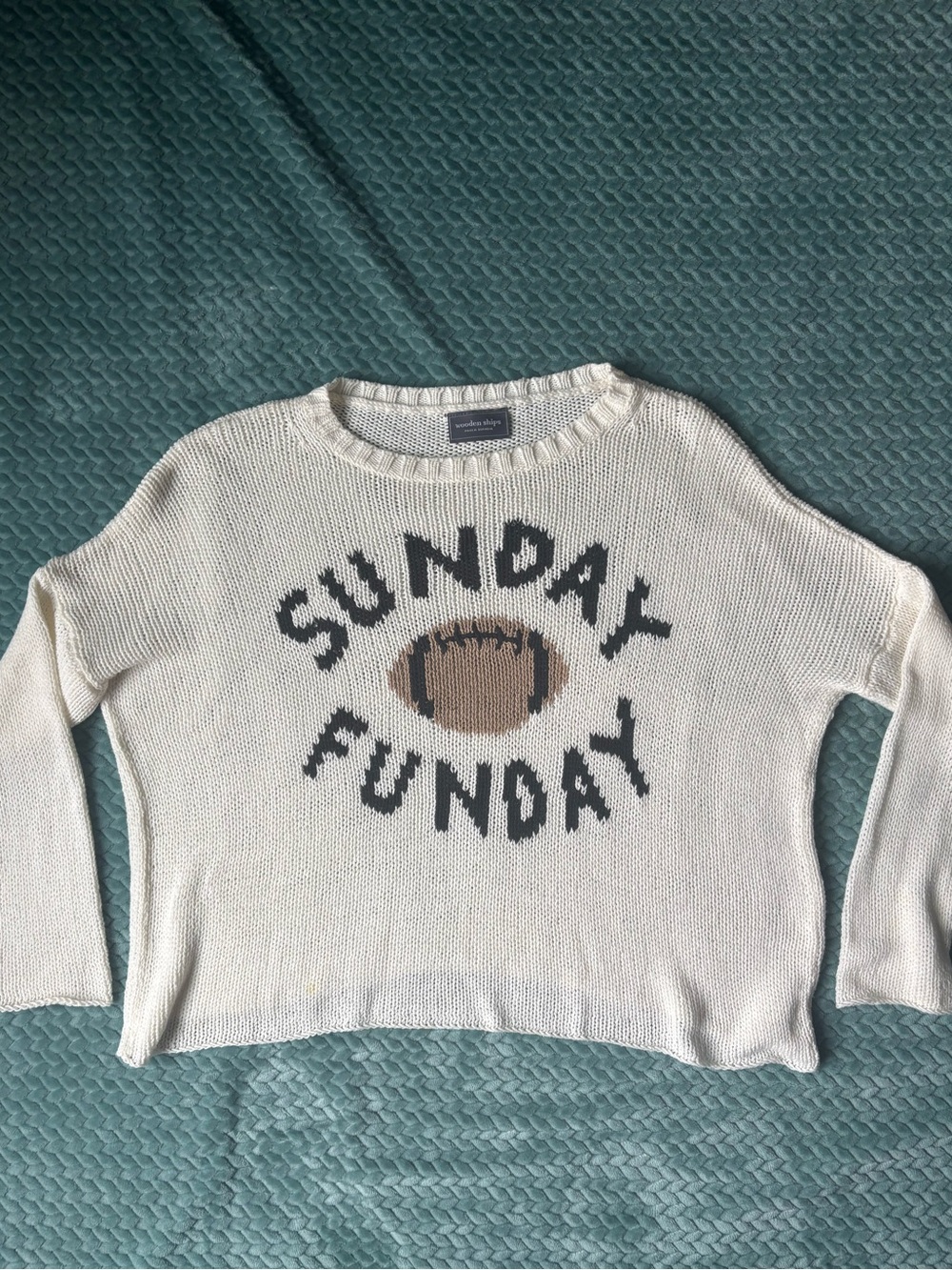 Wooden Ships Sunday Funday Cotton Blend Knit Sweater S/M